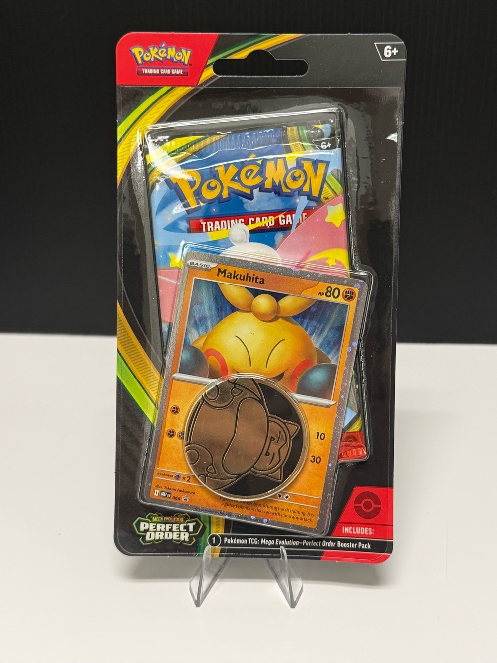 Pokemon Mega Evolution Perfect Order Blister Pack – Makuhita + Promo + Coin